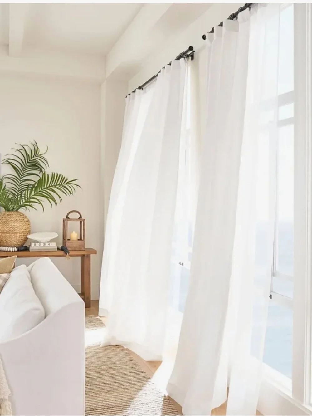Pottery Barn Emery Blush Linen Curtain Panel Pair 50”x 96”